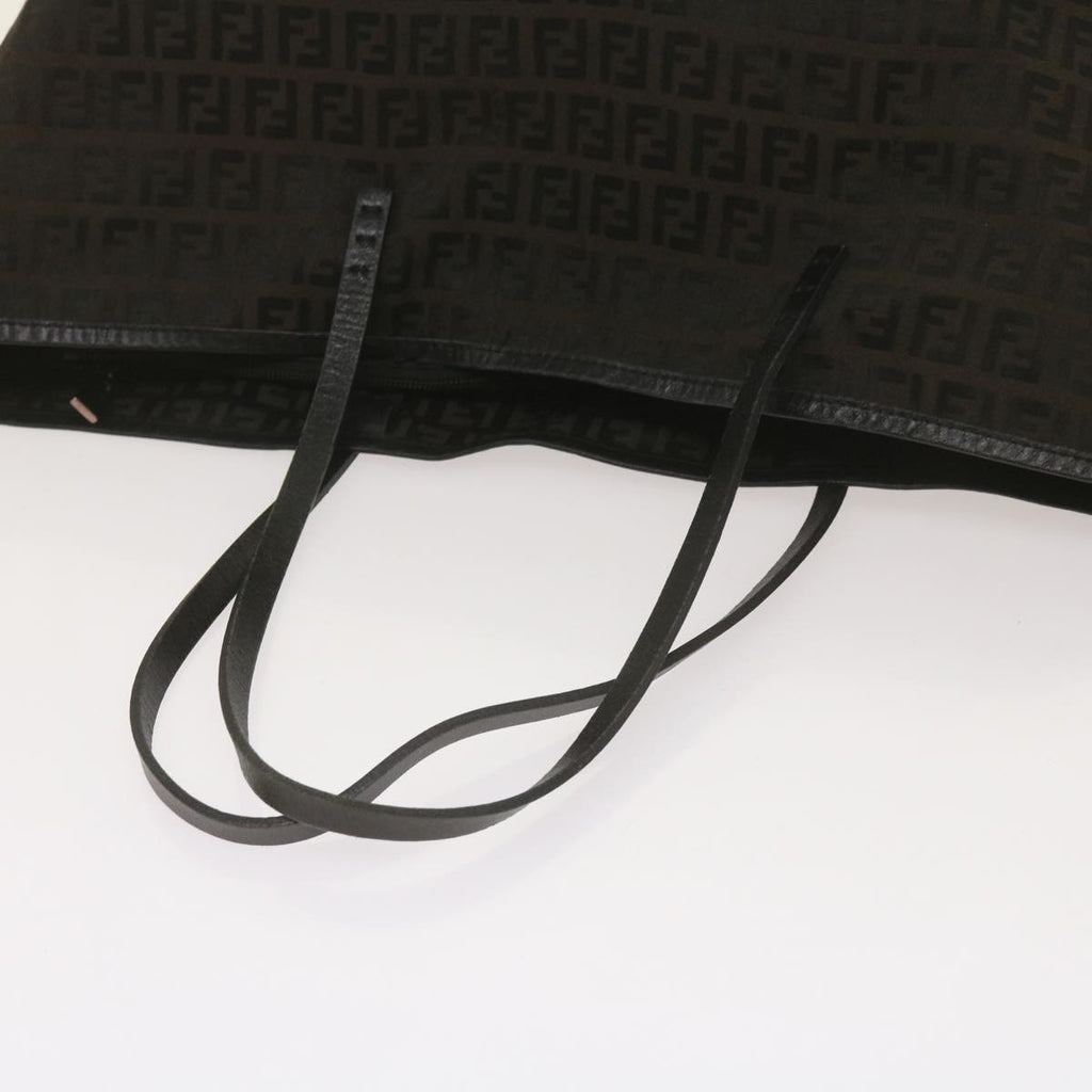 FENDI Zucchino Canvas Tote Bag Brown Black68286