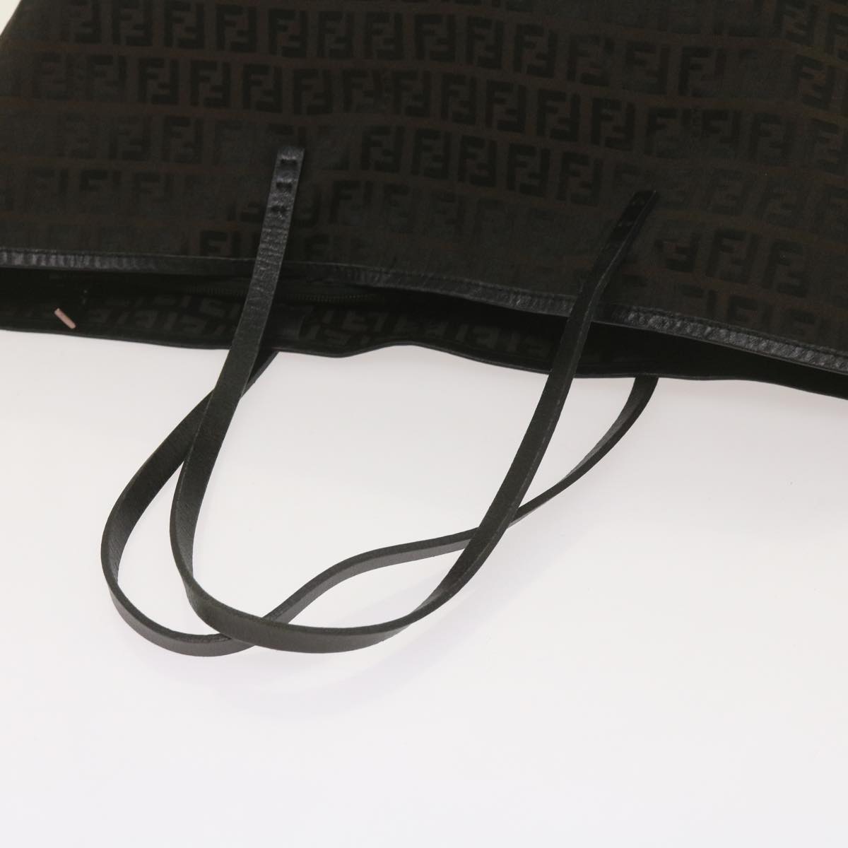FENDI Zucchino Canvas Tote Bag Brown Black68286