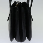 CELINE Hand Bag Leather Black Auth 68292