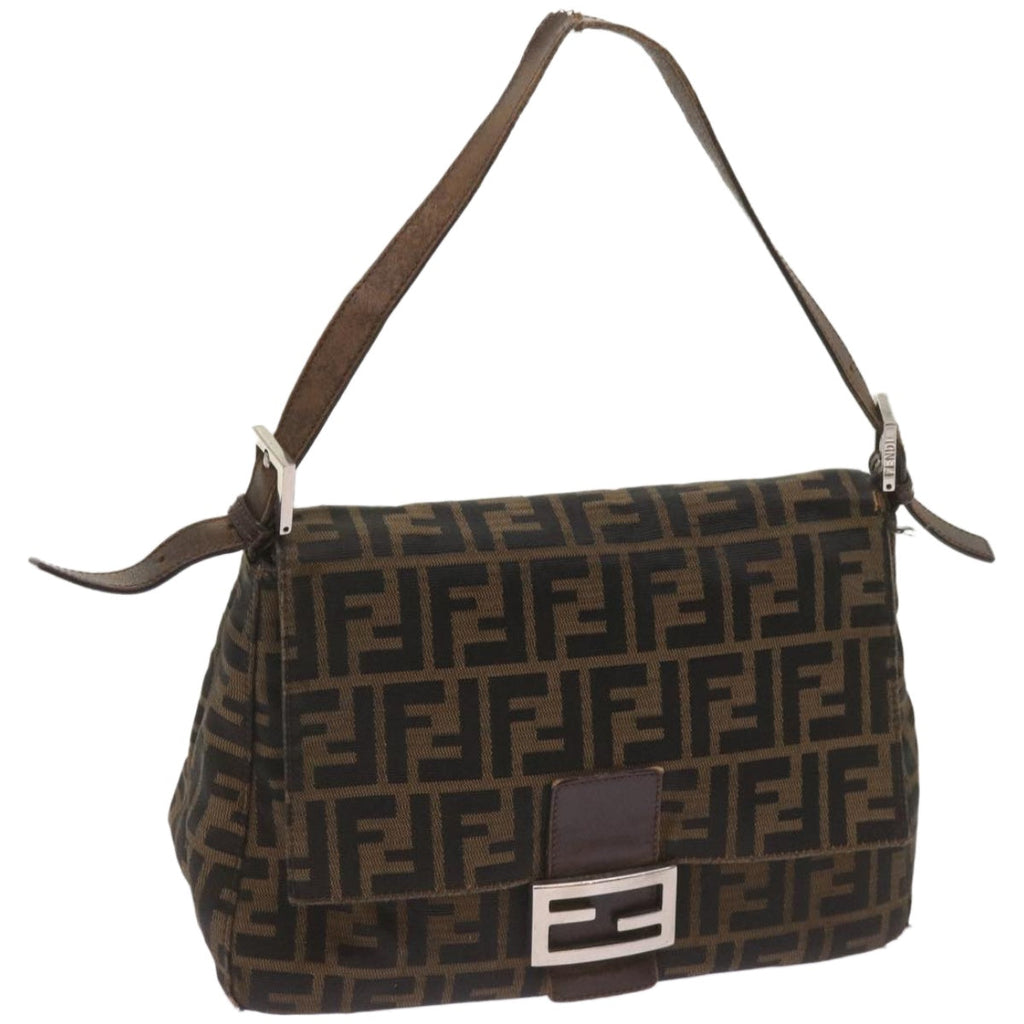 FENDI Zucca Canvas Mamma Baguette Shoulder Bag Brown68315
