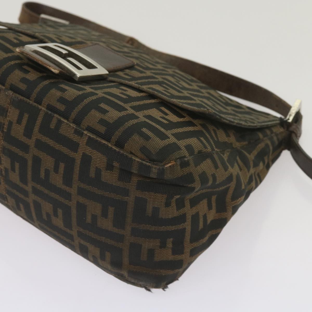 FENDI Zucca Canvas Mamma Baguette Shoulder Bag Brown68315