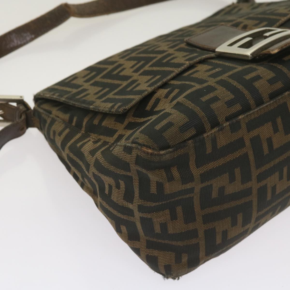 FENDI Zucca Canvas Mamma Baguette Shoulder Bag Brown68315