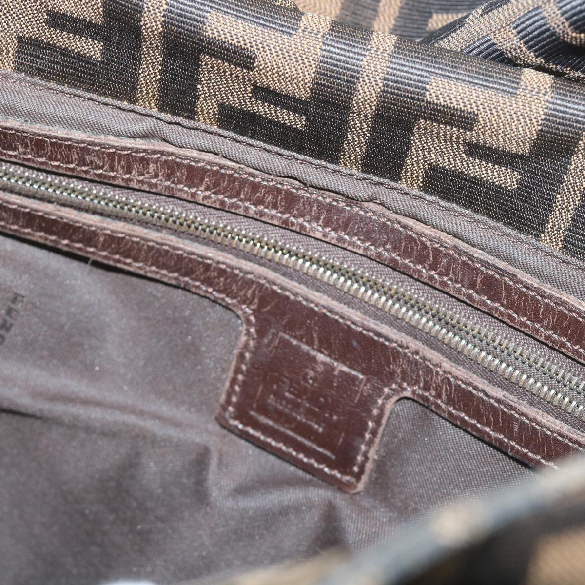 FENDI Zucca Canvas Mamma Baguette Shoulder Bag Brown68315