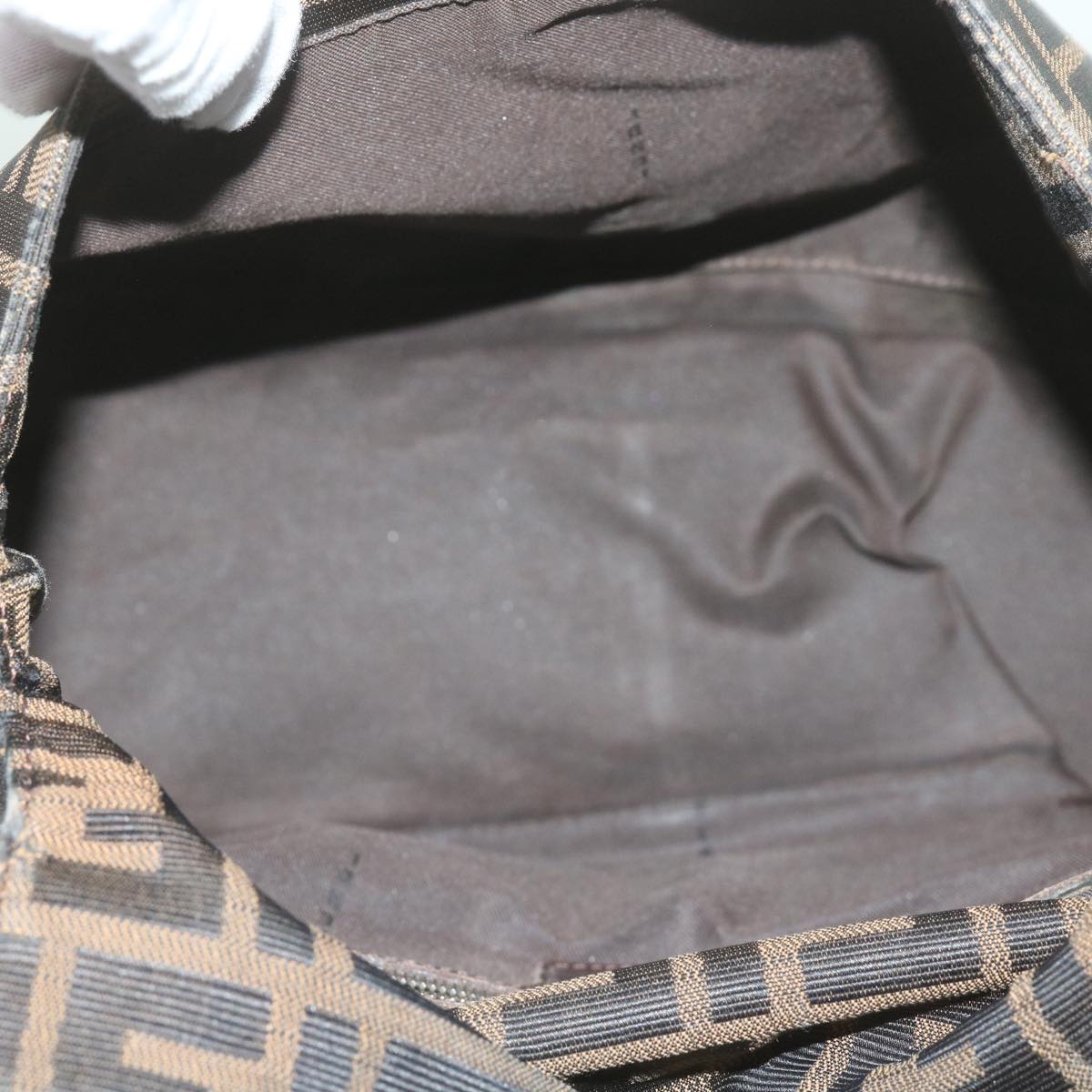 FENDI Zucca Canvas Mamma Baguette Shoulder Bag Brown68315