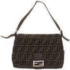 FENDI Zucca Canvas Mamma Baguette Shoulder Bag Brown68315