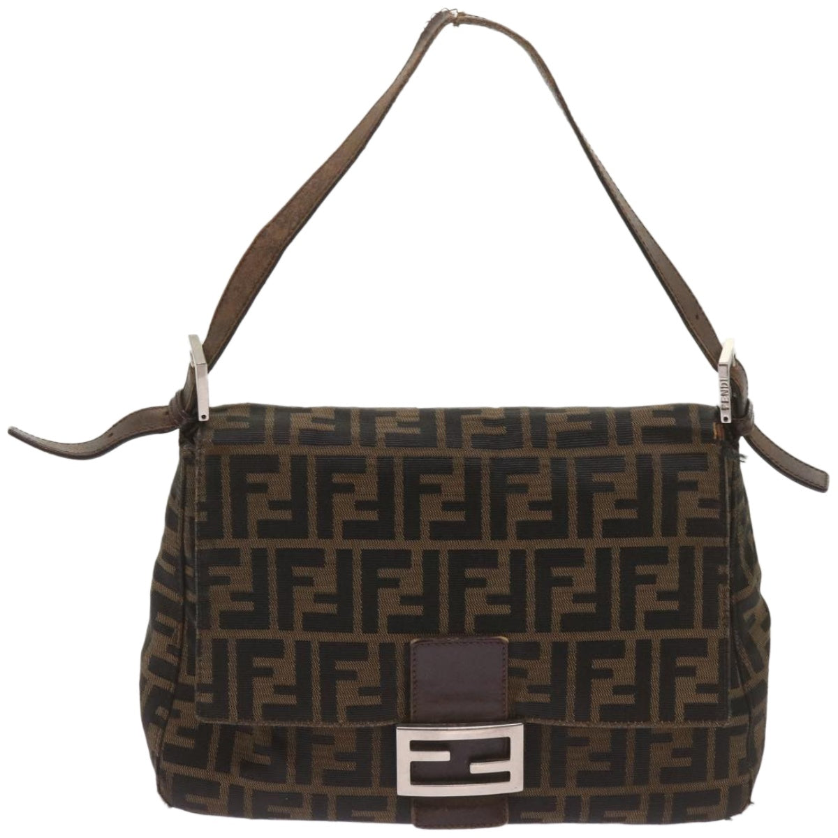 FENDI Zucca Canvas Mamma Baguette Shoulder Bag Brown68315