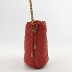 Gucci GG Marmont Mini Leather Solid V-stitch Quilted Double G Bucket Crossbody Bag 250512781189506