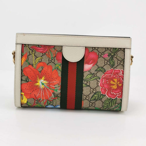 Gucci Ophidia Small Leather Canvas Floral Print Stripe GG Crossbody Bag 250509781184740