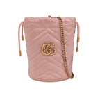 Gucci GG Marmont Mini Leather Quilted GG Bucket Crossbody Bag 250505781179557