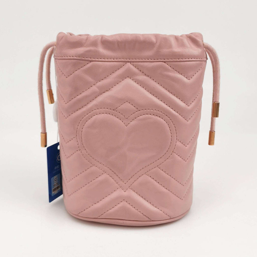 Gucci GG Marmont Mini Leather Quilted GG Bucket Crossbody Bag 250505781179557