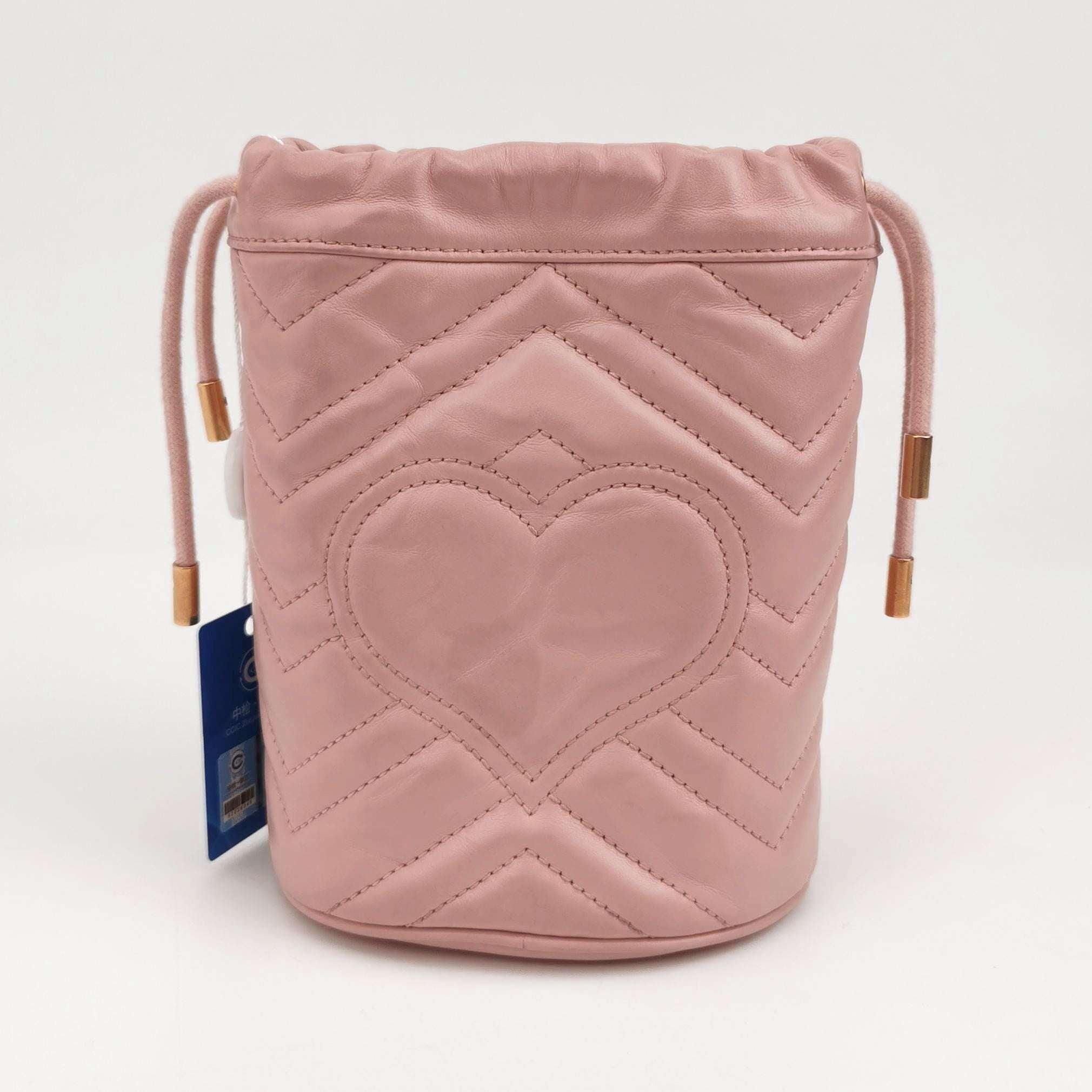 Gucci GG Marmont Mini Leather Quilted GG Bucket Crossbody Bag 250505781179557