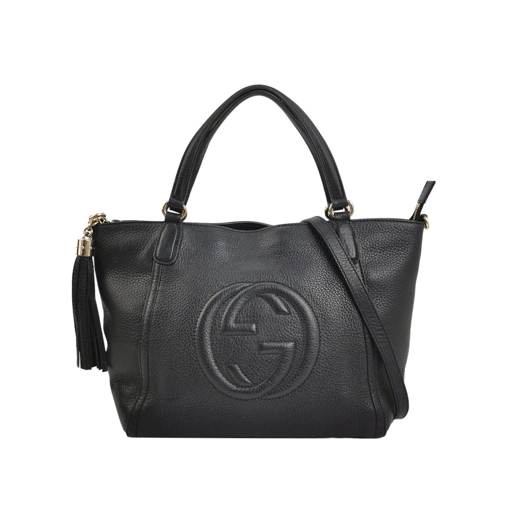 Gucci Soho Small Leather Solid GG Tote Crossbody Bag 250515781193215