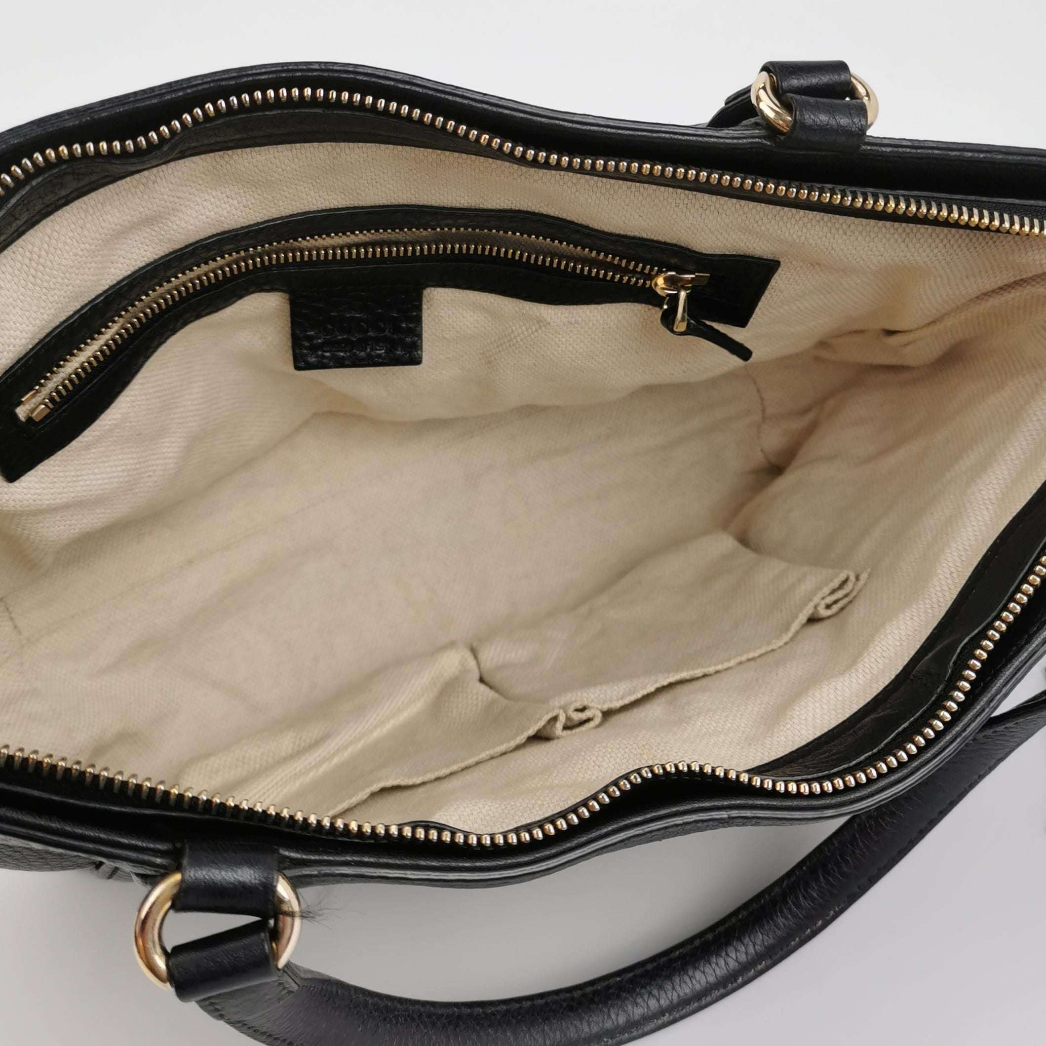 Gucci Soho Small Leather Solid GG Tote Crossbody Bag 250515781193215