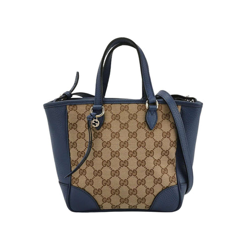 Gucci Bree Leather Canvas GG Monogram Interlocking G Tassel Crossbody Bag 250509781184736