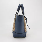 Gucci Bree Leather Canvas GG Monogram Interlocking G Tassel Crossbody Bag 250509781184736