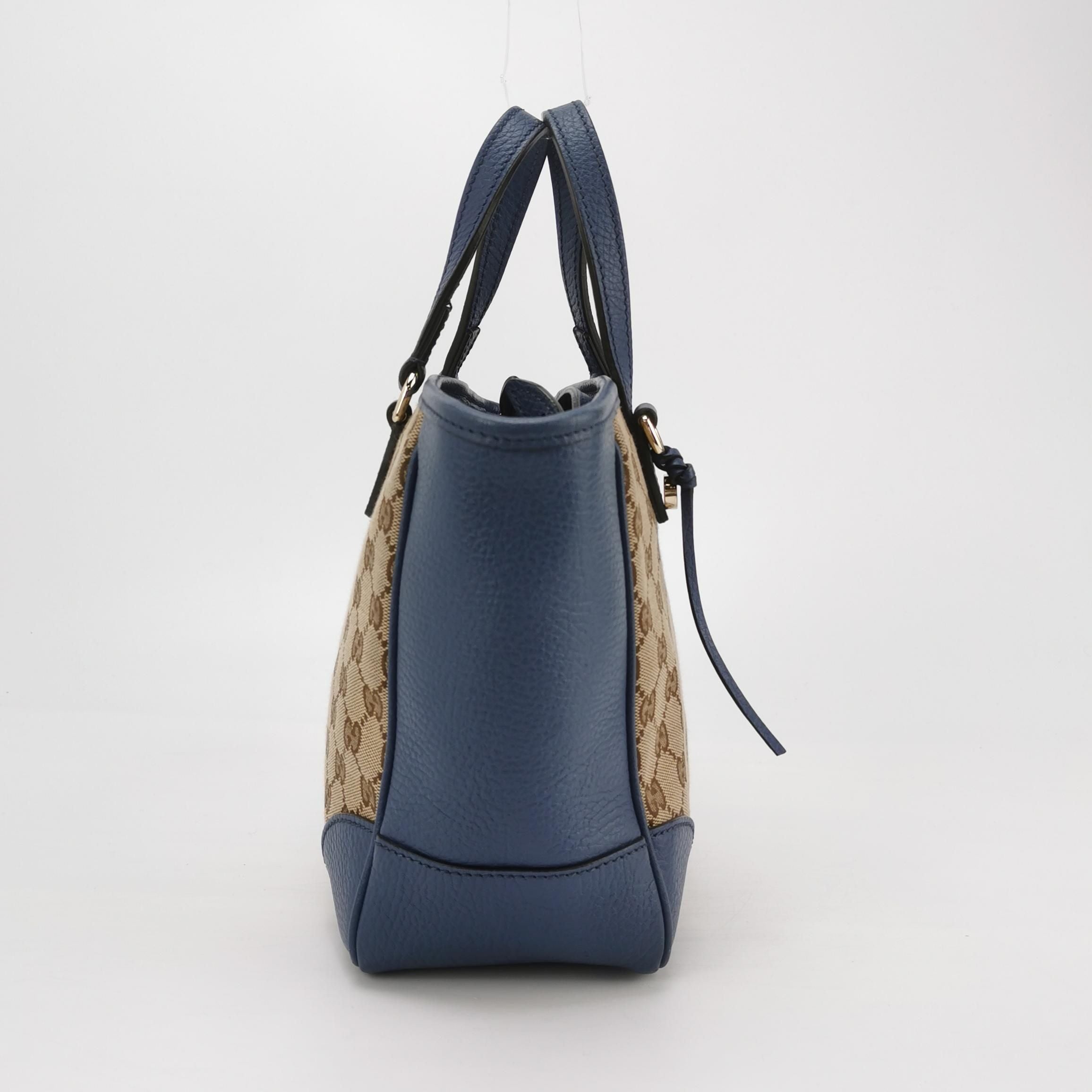 Gucci Bree Leather Canvas GG Monogram Interlocking G Tassel Crossbody Bag 250509781184736