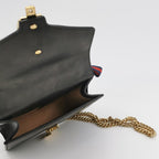 Gucci Sylvie Mini Leather and Canvas Crossbody Bag with Ribbon and Metal Buckle 250509781184685