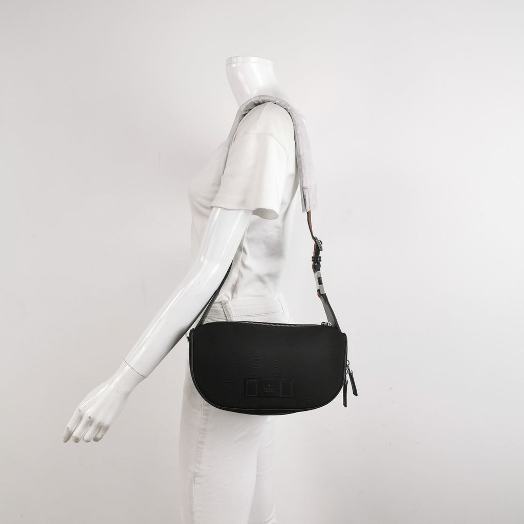 Gucci Leather Nylon Solid Pattern Shoulder Bag Crossbody Bag 250426781167030