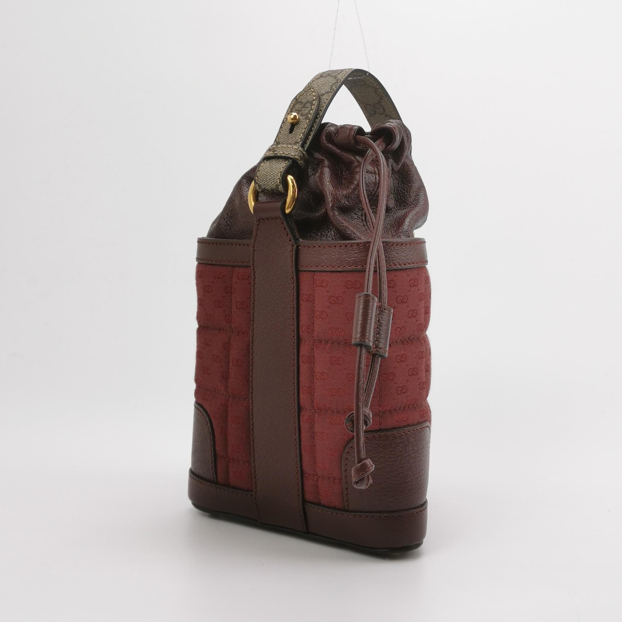 Gucci Quilted GG Logo Drawstring Crossbody Bag 047852700582