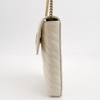 Gucci GG Marmont Leather Solid Quilted Double G Logo Crossbody Bag 250502781175055
