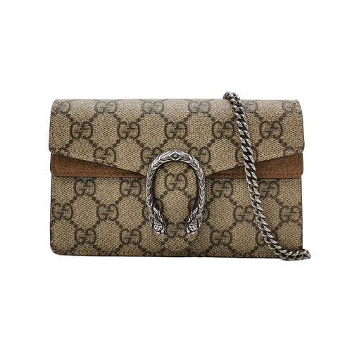 Gucci Dionysus Mini GG Supreme Suede Double Tiger Head Buckle Crossbody Bag 250524781206436