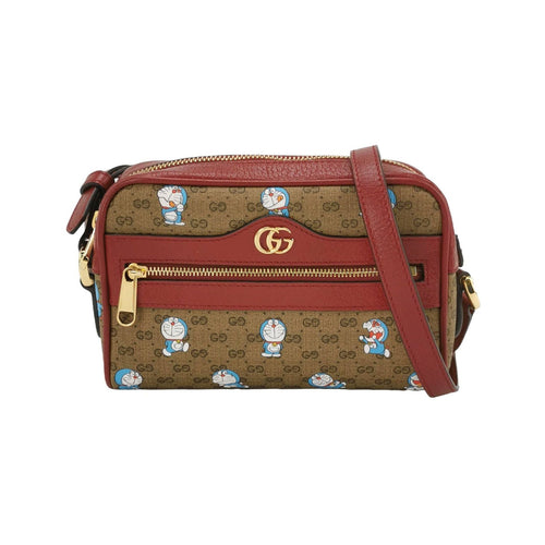 Gucci Doraemon Collaboration Leather GG Logo Zip Crossbody Bag 250524781205735