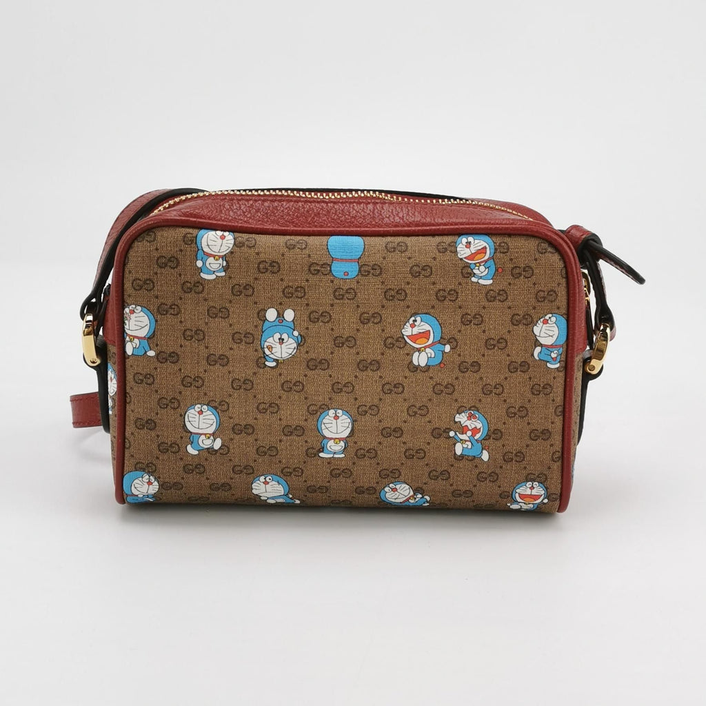 Gucci Doraemon Collaboration Leather GG Logo Zip Crossbody Bag 250524781205735