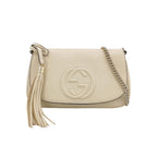 Gucci Soho Leather Solid Color Embossed GG Flap Crossbody Bag 250521781201415