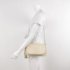 Gucci Soho Leather Solid Color Embossed GG Flap Crossbody Bag 250521781201415