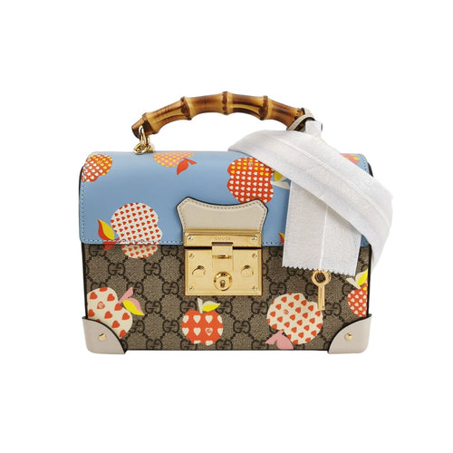 Gucci Padlock Small Leather Apple Pattern Monogram Lock Shoulder Bag 057852300518