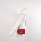 Gucci GG Marmont Mini Leather Quilted GG Matelassé Flap Crossbody Bag 250514781192711