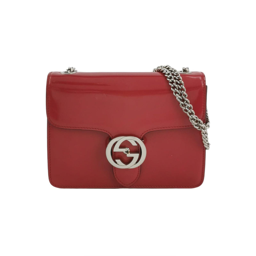 Gucci Interlocking G Patent Leather Shoulder Bag Crossbody Bag 250508781184031