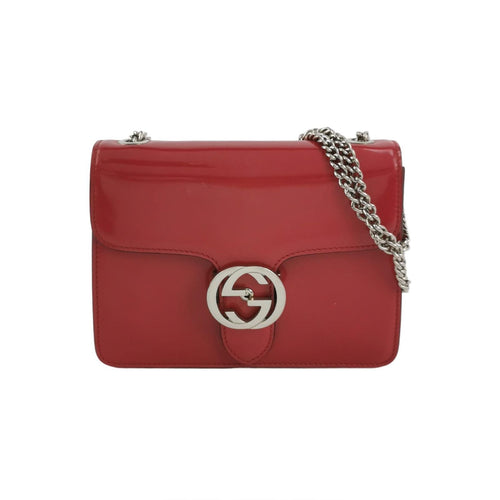 Gucci Interlocking G Patent Leather Shoulder Bag Crossbody Bag 250508781184031