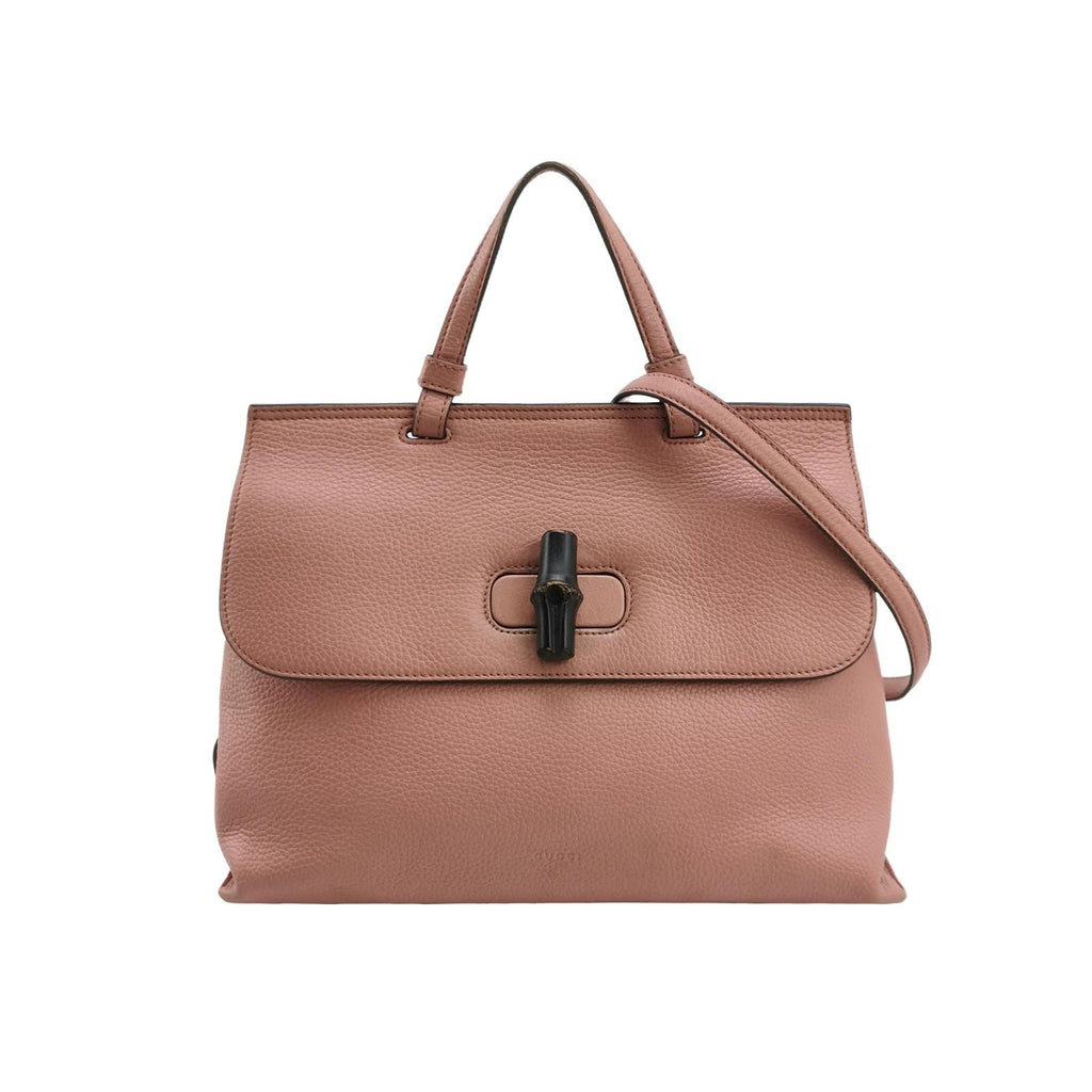 Gucci Daily Leather Bamboo Twist Lock Crossbody Bag 250104781010882