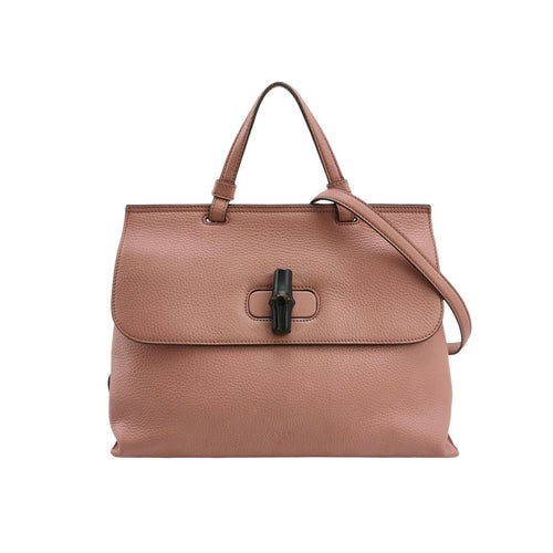 Gucci Daily Leather Bamboo Twist Lock Crossbody Bag 250104781010882