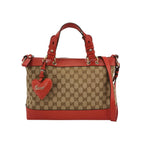 Gucci GG Canvas and Leather Heart Charm Crossbody Bag 250520781201120