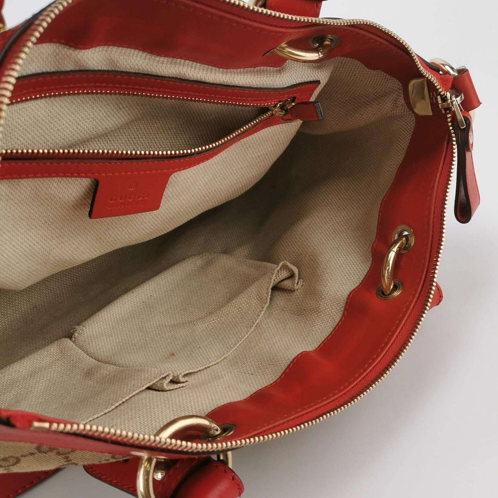 Gucci GG Canvas and Leather Heart Charm Crossbody Bag 250520781201120