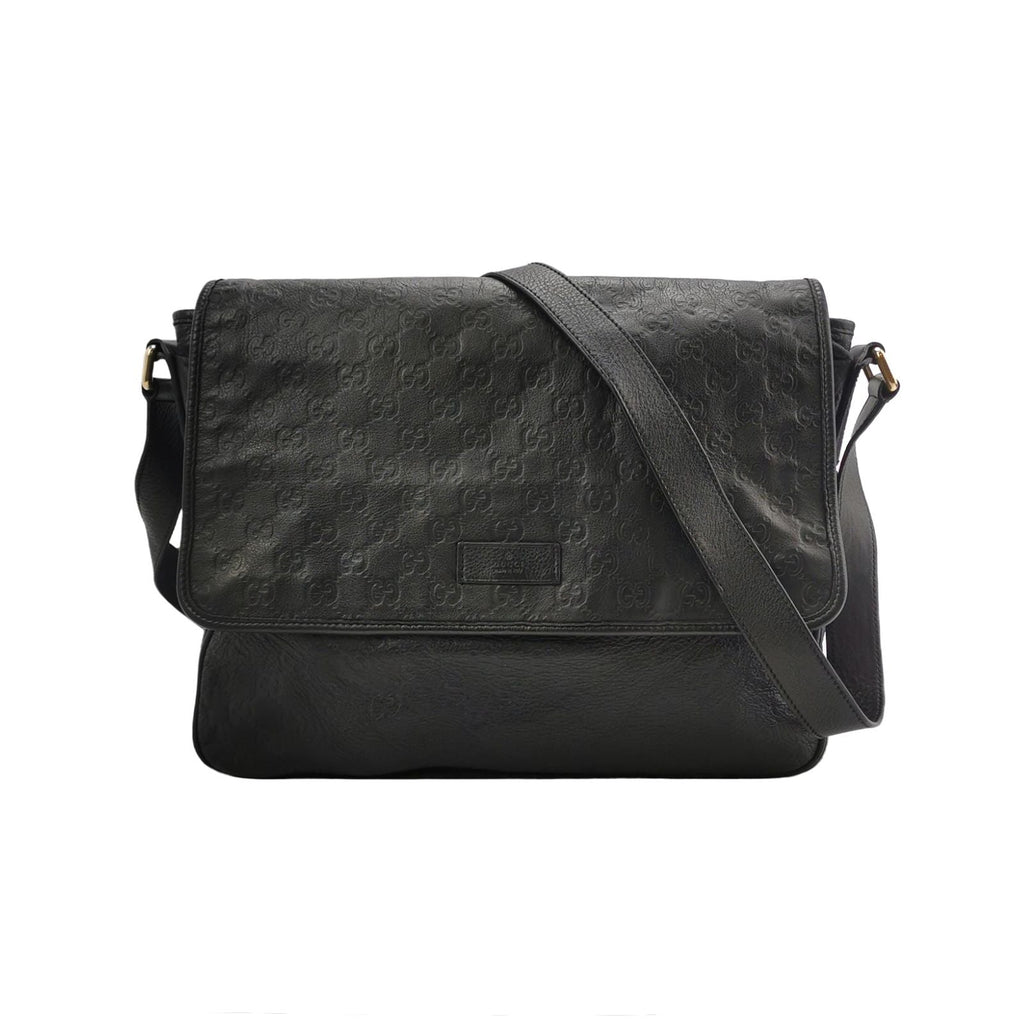 Gucci Leather Solid Pattern Flap Crossbody Bag 250106781014283