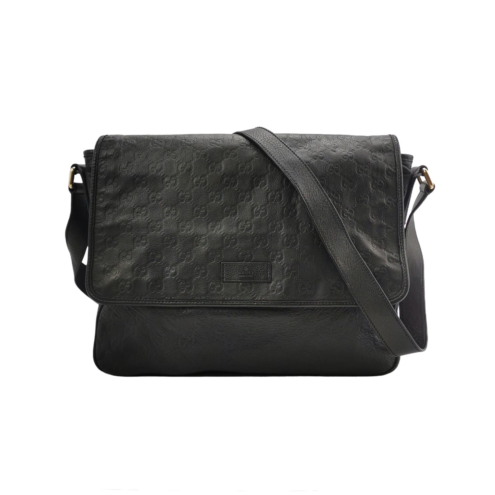 Gucci Leather Solid Pattern Flap Crossbody Bag 250106781014283