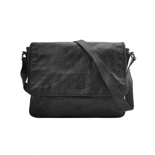 Gucci Leather Solid Pattern Flap Crossbody Bag 250106781014283