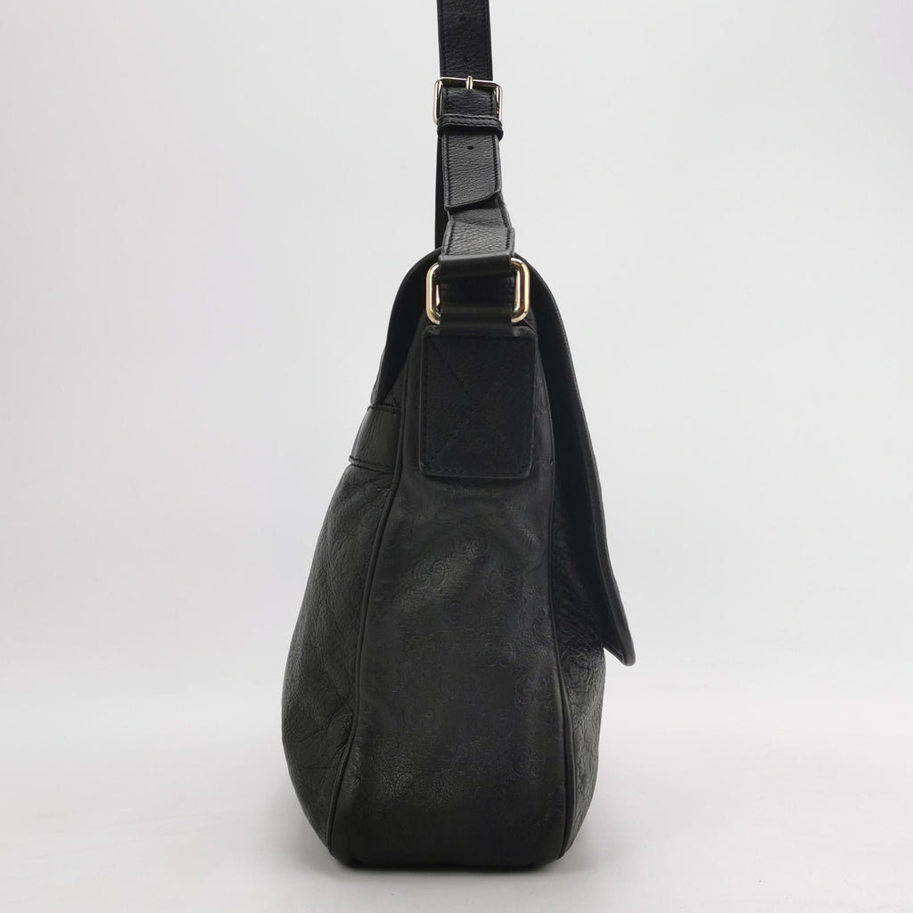 Gucci Leather Solid Pattern Flap Crossbody Bag 250106781014283