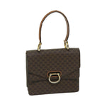 CELINE Macadam Canvas Hand Bag PVC Brown Auth 68360