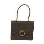 CELINE Macadam Canvas Hand Bag PVC Brown Auth 68360