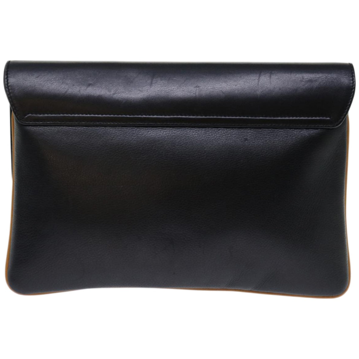 CELINE Clutch Bag Leather Black  68363