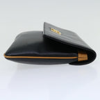 CELINE Clutch Bag Leather Black  68363