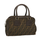 FENDI Zucca Canvas Hand Bag Black Brown68378