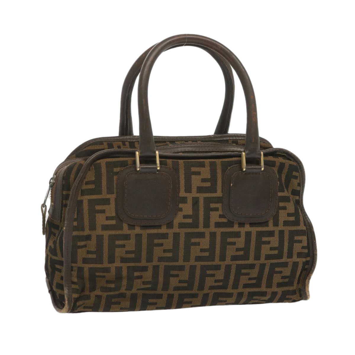 FENDI Zucca Canvas Hand Bag Black Brown68378