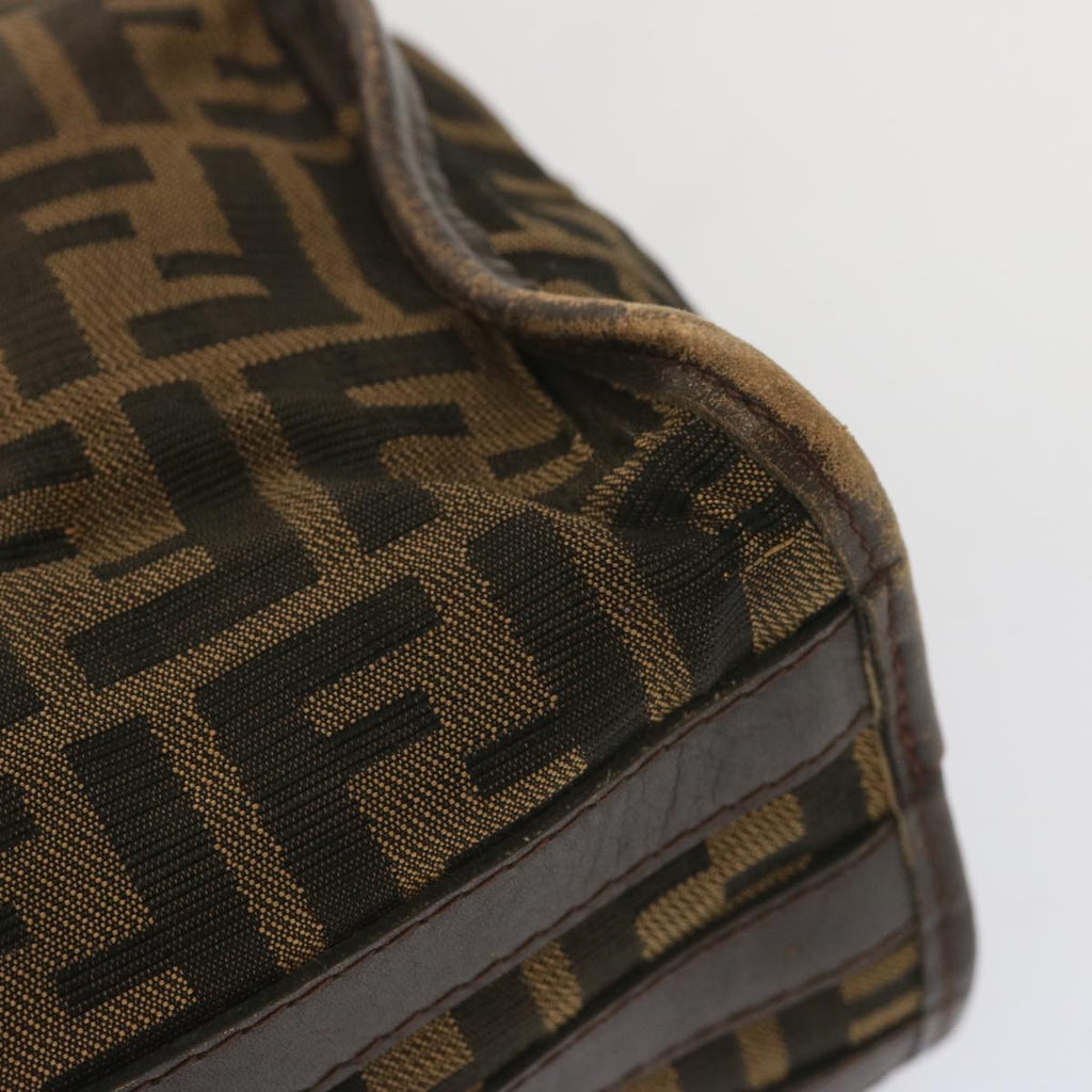 FENDI Zucca Canvas Hand Bag Black Brown68378