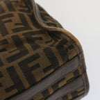 FENDI Zucca Canvas Hand Bag Black Brown68378