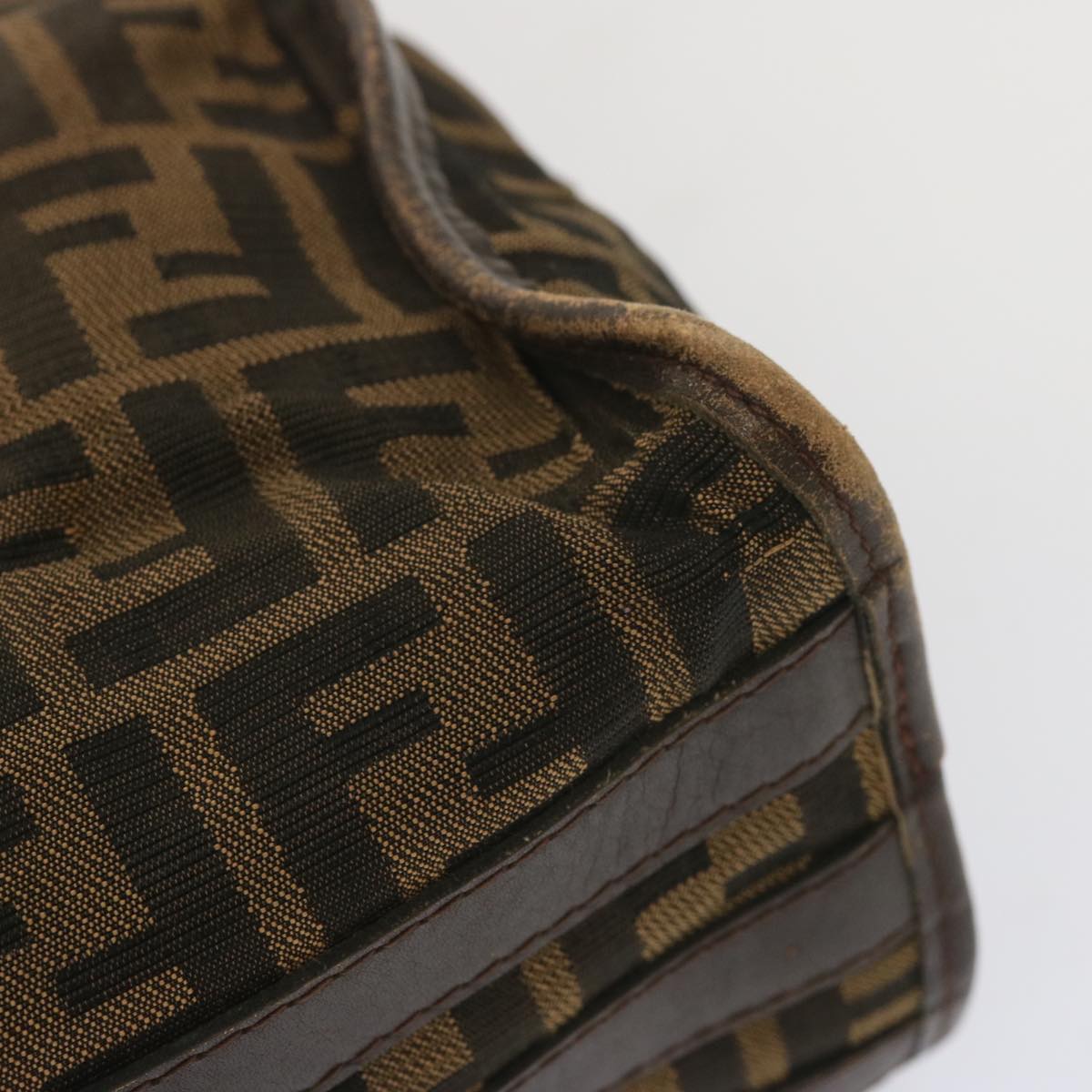 FENDI Zucca Canvas Hand Bag Black Brown68378